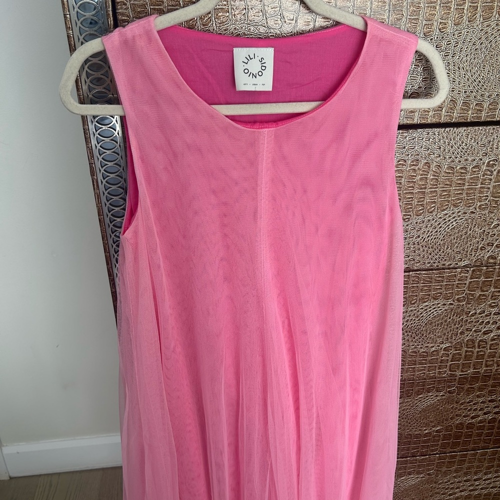 Pink Sleeveless Dress with matching top
2 pieces